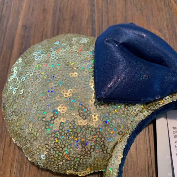 Walt Disney World  50th anniversary Minnie Mouse Ears headband Gold And Blue - Picture 5 of 10